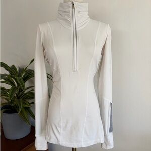 lululemon white 1/4 quarter zip jacket size 8